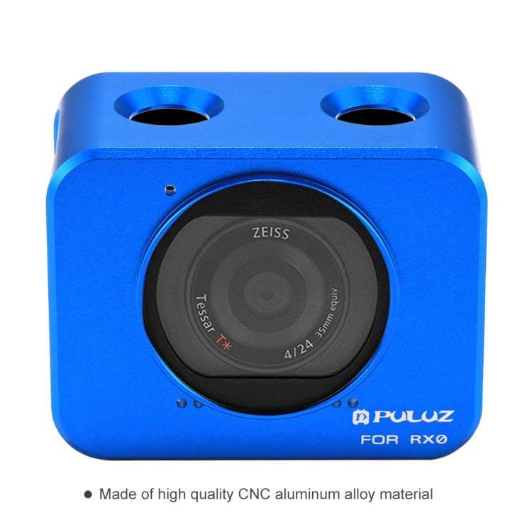 PULUZ for Sony RX0 Aluminum Alloy Protective Cage + 37mm UV Filter Lens + Lens Sunshade with Screws and Screwdrivers(Blue) - Metal Cases by PULUZ | Online Shopping South Africa | PMC TechLife | Buy Now Pay Later Mobicred