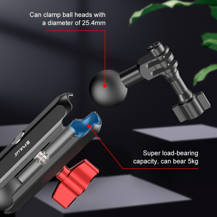 PULUZ Motorcycle Rearview Oblique CNC Metal Magic Arm Rod Mount - Bicycle Handlebar Mount by PULUZ | Online Shopping South Africa | PMC TechLife | Buy Now Pay Later Mobicred