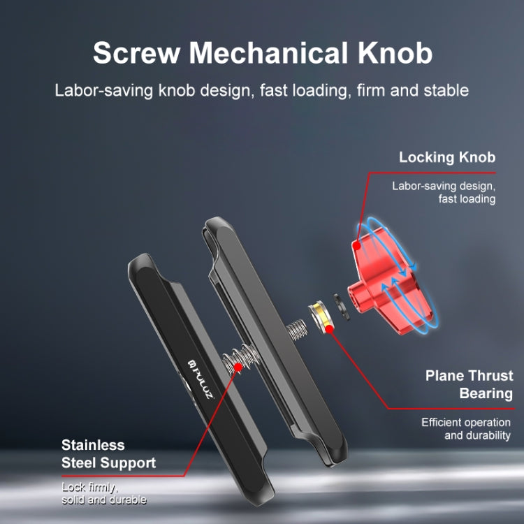 PULUZ Motorcycle Rearview Oblique CNC Metal Magic Arm Rod Mount - Bicycle Handlebar Mount by PULUZ | Online Shopping South Africa | PMC TechLife | Buy Now Pay Later Mobicred