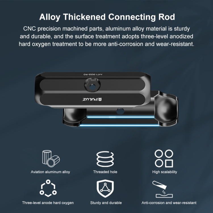 PULUZ Motorcycle Rearview Oblique CNC Metal Magic Arm Rod Mount - Bicycle Handlebar Mount by PULUZ | Online Shopping South Africa | PMC TechLife | Buy Now Pay Later Mobicred