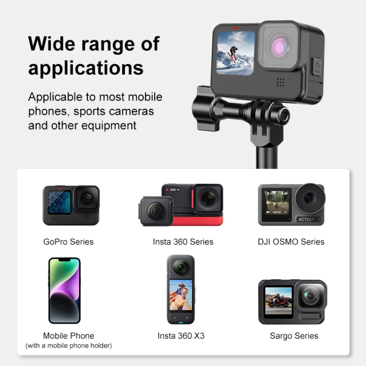 PULUZ Motorcycle Rearview Oblique CNC Metal Magic Arm Rod Mount - Bicycle Handlebar Mount by PULUZ | Online Shopping South Africa | PMC TechLife | Buy Now Pay Later Mobicred