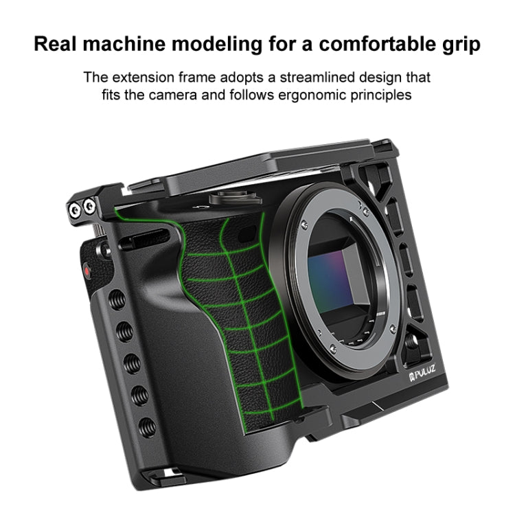 For Sony A6500 / A6400 / A6300 / A6000 PULUZ Metal Camera Cage Expansion Mount Stabilizer Rig (Black) - free shipping - PMC TechLife - Order now!