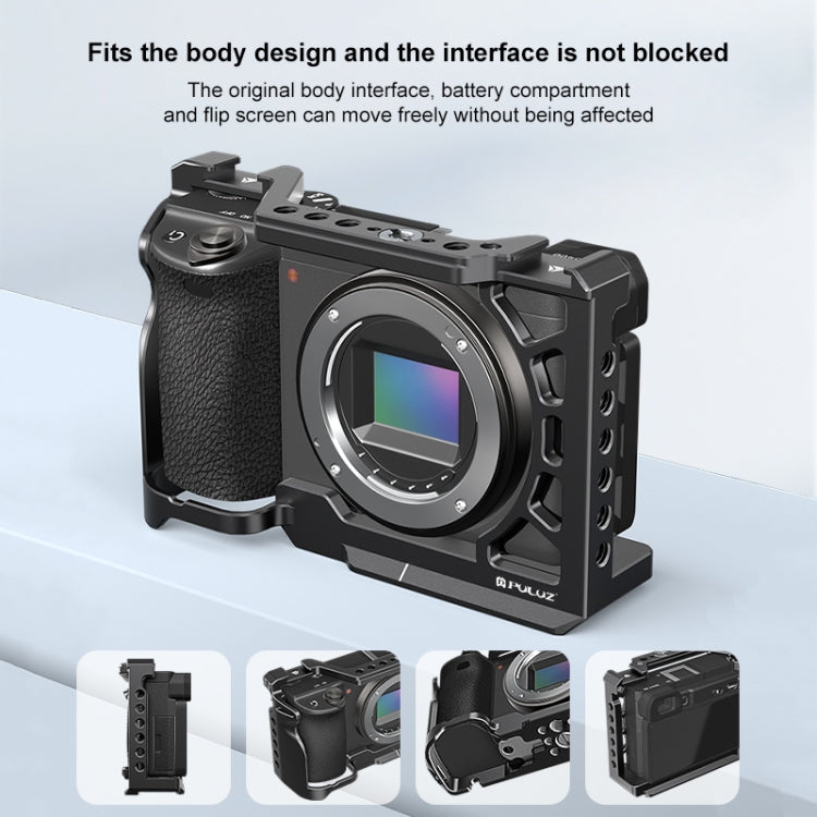 For Sony A6500 / A6400 / A6300 / A6000 PULUZ Metal Camera Cage Expansion Mount Stabilizer Rig (Black) - free shipping - PMC TechLife - Order now!