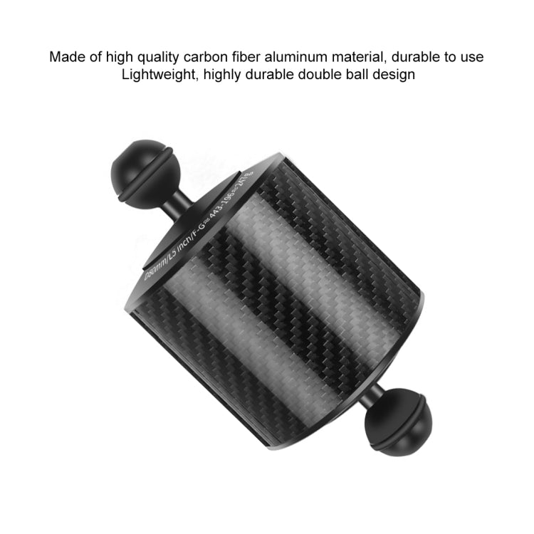 PULUZ 6.1 inch 15.5cm Length 80mm Diameter Dual Balls Carbon Fiber Floating Arm, Ball Diameter: 25mm, Buoyancy: 400g Phone - free shipping - PMC TechLife - Order now!
