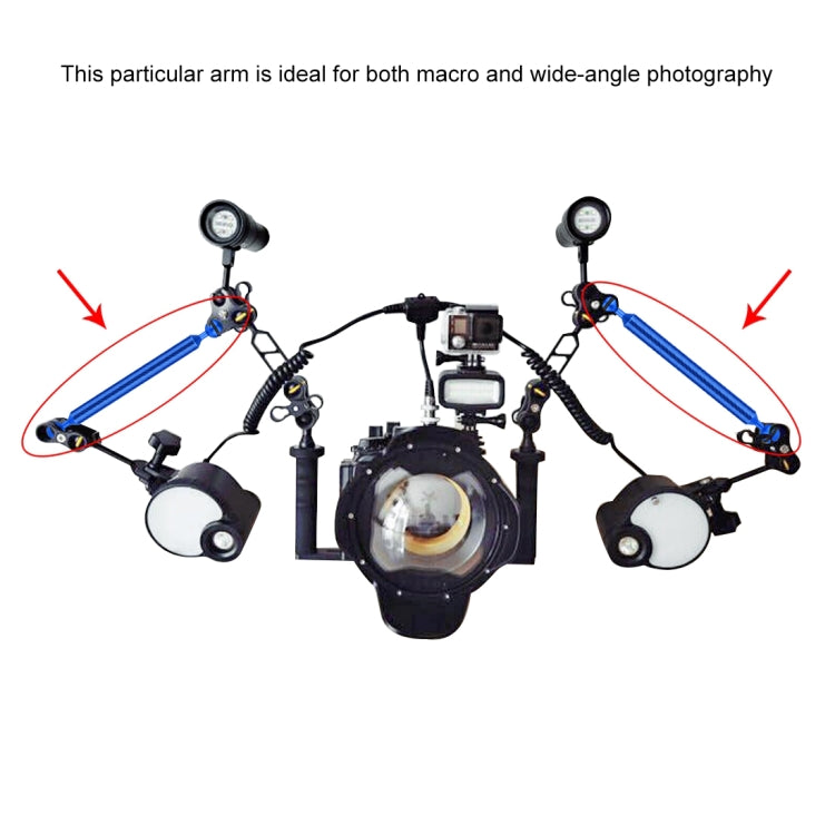 PULUZ 5 inch 13cm Length 20.8mm Diameter Dual Balls Carbon Fiber Floating Arm, Ball Diameter: 25mm(Blue) - free shipping - PMC TechLife - Order now!