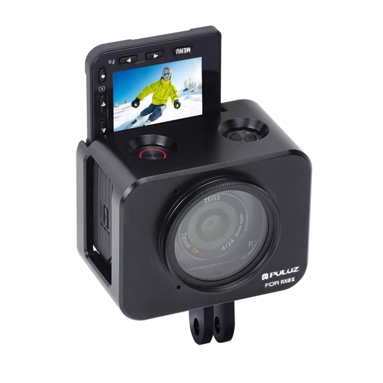 PULUZ Aluminum Alloy Protective Cage + 37mm UV Filter Lens + Lens Sunshade with Screws and Screwdrivers for Sony RX0 / RX0 II(Black) - free shipping - PMC TechLife - Order now!