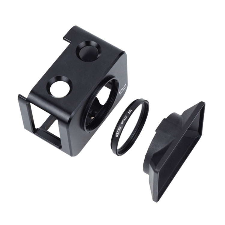 PULUZ Aluminum Alloy Protective Cage + 37mm UV Filter Lens + Lens Sunshade with Screws and Screwdrivers for Sony RX0 / RX0 II(Black) - free shipping - PMC TechLife - Order now!
