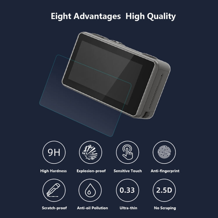 PULUZ Lens + Front and Back LCD Display 9H 2.5D Tempered Glass Film for DJI Osmo Action - free shipping - PMC TechLife - Order now!
