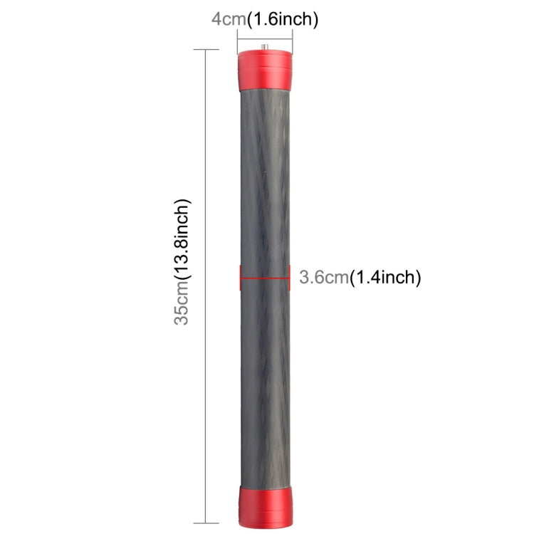 PULUZ Carbon Fiber Extension Monopod Pole Rod Extendable Stick for DJI / MOZA / Feiyu V2 / Zhiyun G5 / SPG Gimbal, Length: 35cm(Red) - free shipping - PMC TechLife - Order now!