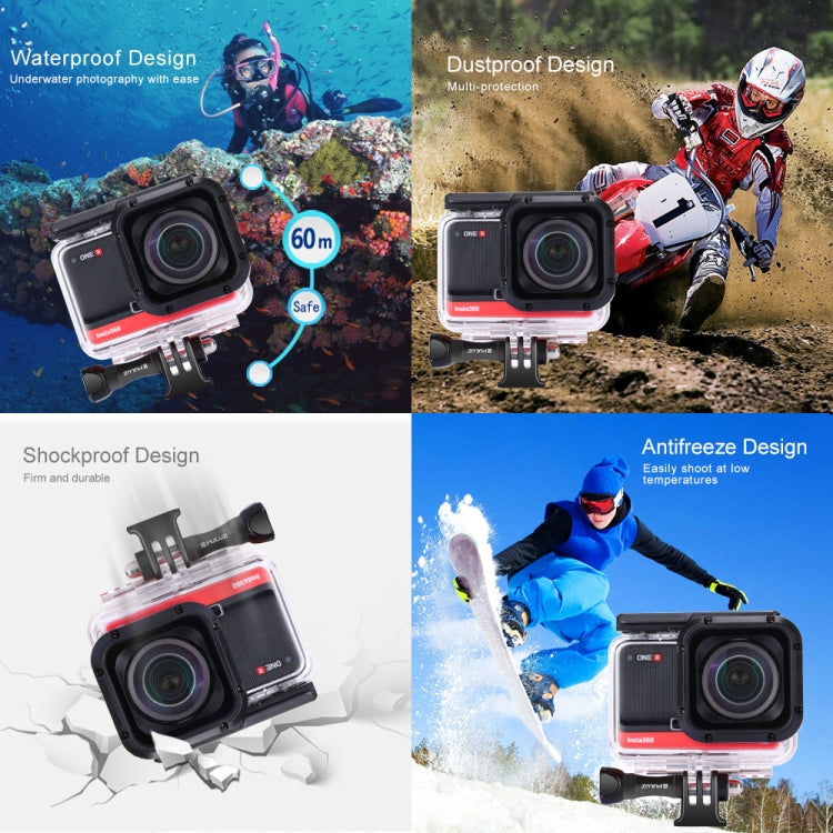 PULUZ 60m Underwater Depth Diving Case Waterproof Camera Housing for Insta360 ONE R 4K Wide-angle Edition(Transparent) - free shipping - PMC TechLife - Order now!