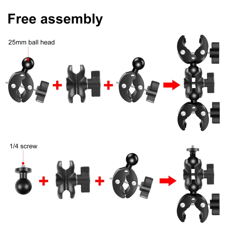 PULUZ Cycling Quick Release Bracket with 150cm Selfie Stick Set, Double Dual-heads Crabs Clamps Handlebar Fixed Mount (Black) - free shipping - PMC TechLife - Order now!