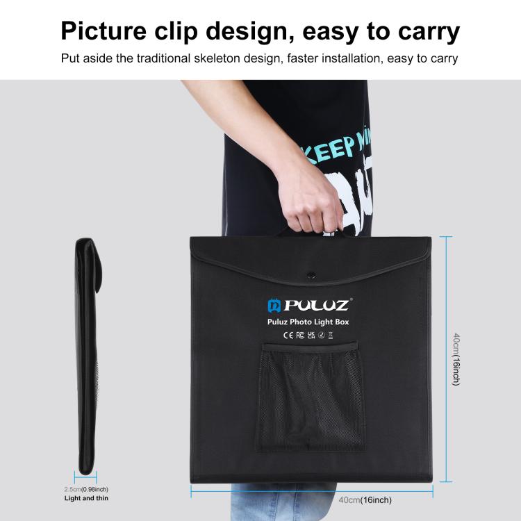 PULUZ 40cm Folding Portable White Light Dimmable Photo Lighting Studio Shooting Tent Box Kit with 6 Colors (Black, Orange, White, Red, Green, Blue) Backdrops(AU Plug) - free shipping - PMC TechLife - Order now!