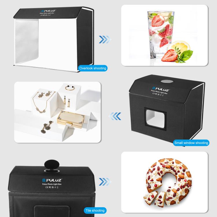 PULUZ Photo Studio Light Box Portable 60 x 40cm Cuboid Photography Studio Tent Kit with 4 Color Backdrops (EU Plug) - free shipping - PMC TechLife - Order now!