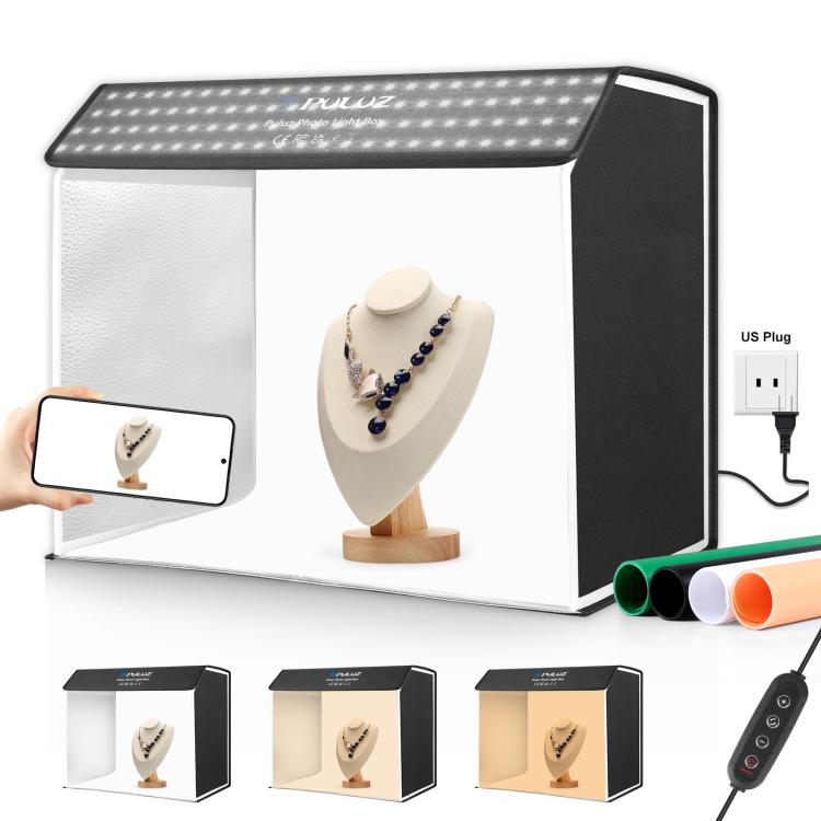 PULUZ Photo Studio Light Box Portable 60 x 40cm Cuboid Photography Studio Tent Kit with 4 Color Backdrops (US Plug) - free shipping - PMC TechLife - Order now!