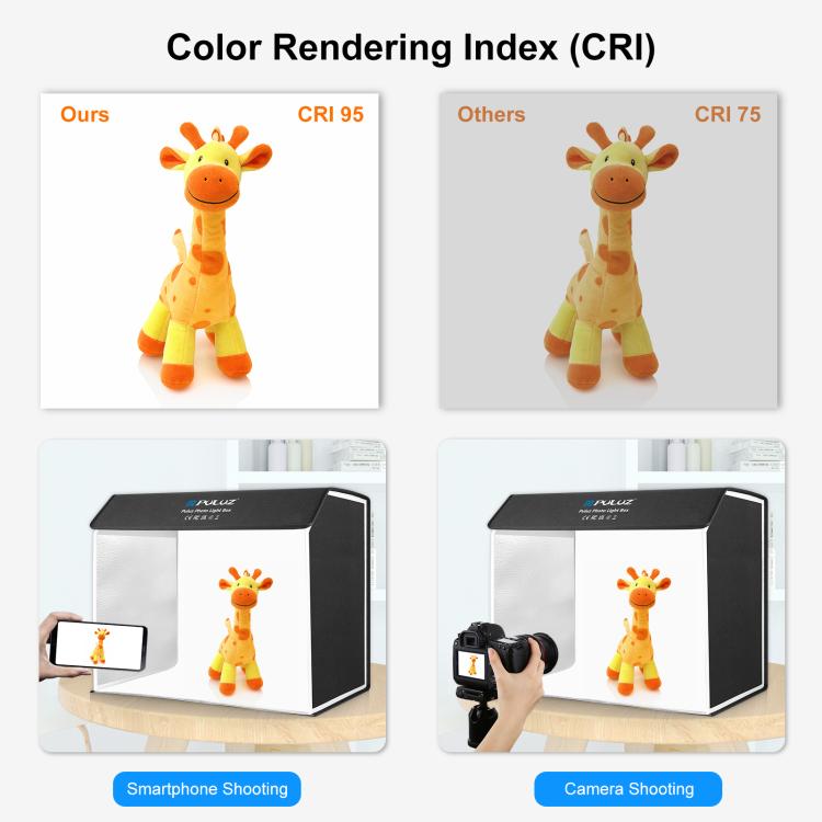 PULUZ Photo Studio Light Box Portable 60 x 40cm Cuboid Photography Studio Tent Kit with 4 Color Backdrops (US Plug) - free shipping - PMC TechLife - Order now!
