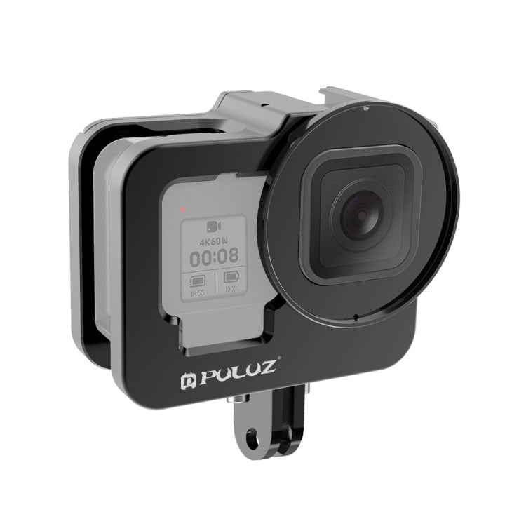 PULUZ for GoPro HERO13 Black /12 Black /11 Black /10 Black /9 Black Thicken Housing Shell CNC Aluminum Alloy Protective Cage with Insurance Frame & 52mm UV Lens(Black) - free shipping - PMC TechLife - Order now!