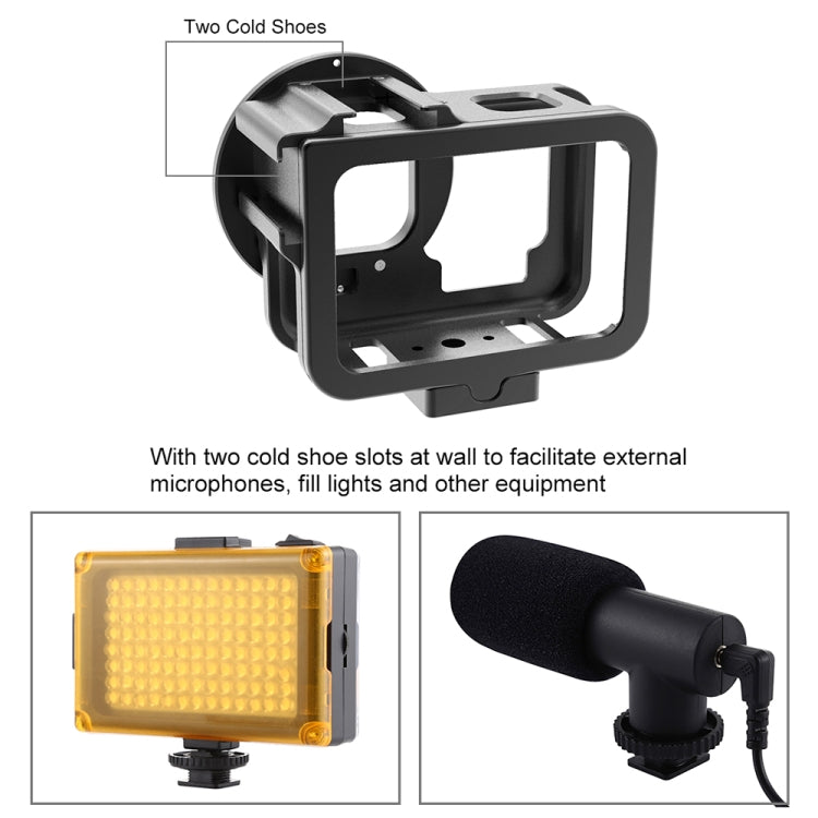 For GoPro HERO13 Black /12 Black /11 Black /10 Black /9 Black PULUZ Thin Housing Shell CNC Aluminum Alloy Protective Cage with Insurance Frame & 52mm UV Lens(Black) - free shipping - PMC TechLife - Order now!
