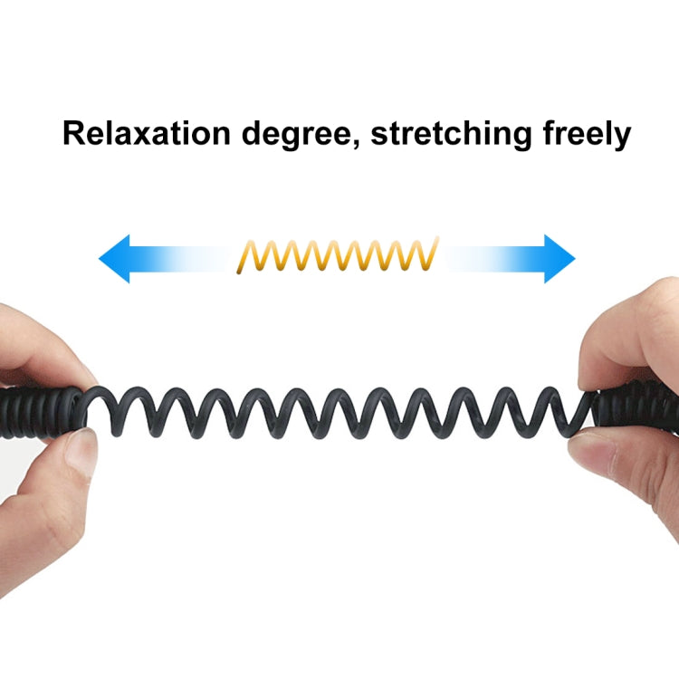PULUZ 3.5mm TRRS Male to 8 Pin Male Live Microphone Audio Adapter Spring Coiled Cable for iPhone, Cable Stretching to 100cm(Black) - free shipping - PMC Jewellery - Order now!