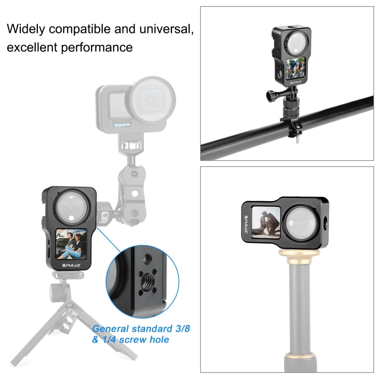 PULUZ CNC Aluminum Alloy Cage for DJI Action 2(Black) - free shipping - PMC TechLife - Order now!