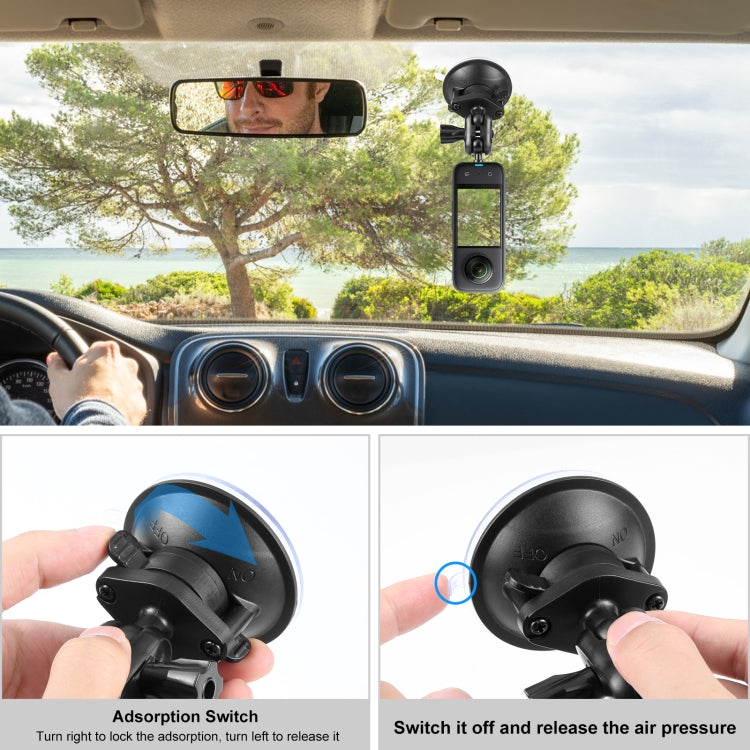 PULUZ 1/4 inch Magic Arm Suction Cup Mount (Black) - Helmet Mount by PULUZ | Online Shopping South Africa | PMC TechLife | Buy Now Pay Later Mobicred