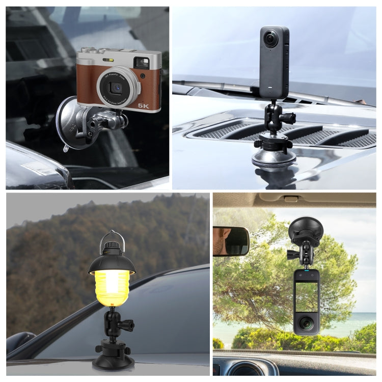 PULUZ 1/4 inch Magic Arm Suction Cup Mount (Black) - Helmet Mount by PULUZ | Online Shopping South Africa | PMC TechLife | Buy Now Pay Later Mobicred