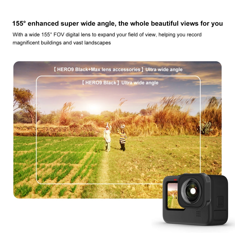 PULUZ Max Lens Mod Wide Angle Lens for GoPro Hero13 Black / Hero12 Black / Hero11 Black / HERO10 Black / HERO9 Black(Black) - free shipping - PMC TechLife - Order now!