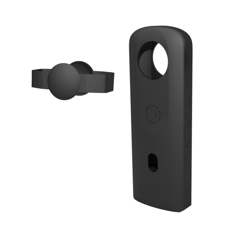 PULUZ Silicone Protective Case with Lens Cover for Ricoh Theta SC2 360 Panoramic Camera(Black) - Silicone Cases by PULUZ | Online Shopping South Africa | PMC TechLife | Buy Now Pay Later Mobicred