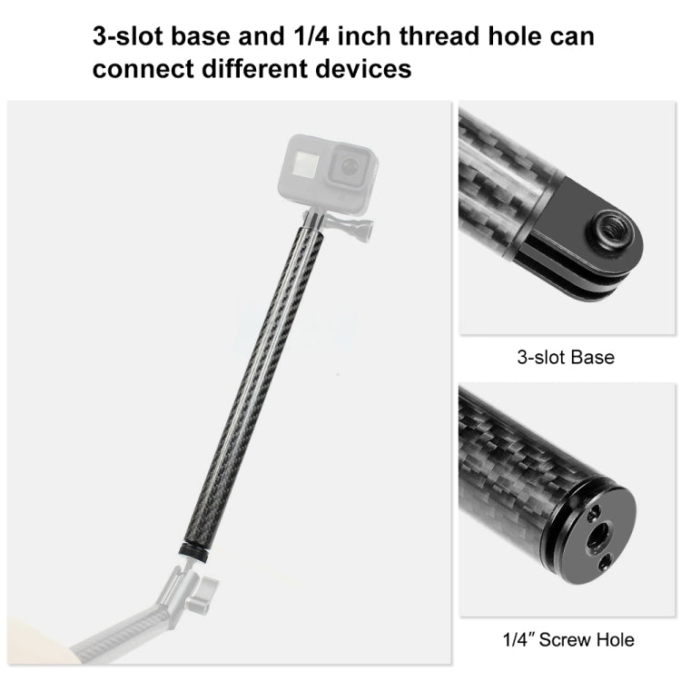 PULUZ 275mm Aluminum Alloy Carbon Fiber Floating Buoyancy Selfie-stick Extension Arm Rods for GoPro, Insta360, DJI and Other Action Cameras - Floating Grip & Ball by PULUZ | Online Shopping South Africa | PMC TechLife | Buy Now Pay Later Mobicred