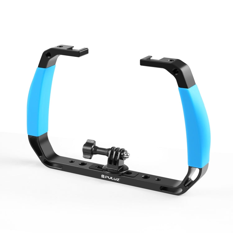 PULUZ Dual Silicone Handles Aluminium Alloy Underwater Diving Rig for GoPro, Other Action Cameras and  Smartphones (Blue) - free shipping - PMC TechLife - Order now!