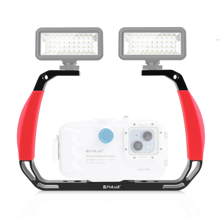 PULUZ Dual Silicone Handles Aluminium Alloy Underwater Diving Rig for GoPro, Other Action Cameras and  Smartphones (Red) - free shipping - PMC TechLife - Order now!