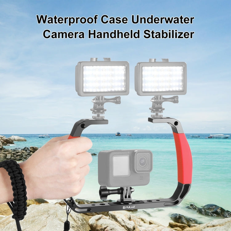 PULUZ Dual Silicone Handles Aluminium Alloy Underwater Diving Rig for GoPro, Other Action Cameras and  Smartphones (Red) - free shipping - PMC TechLife - Order now!