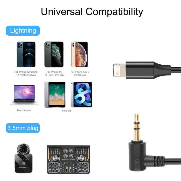 PULUZ 3.5mm TRS Male to 8 Pin Male Live Microphone Audio Adapter Cable for PU3153 / PU3154 (Black) - free shipping - PMC TechLife - Order now!
