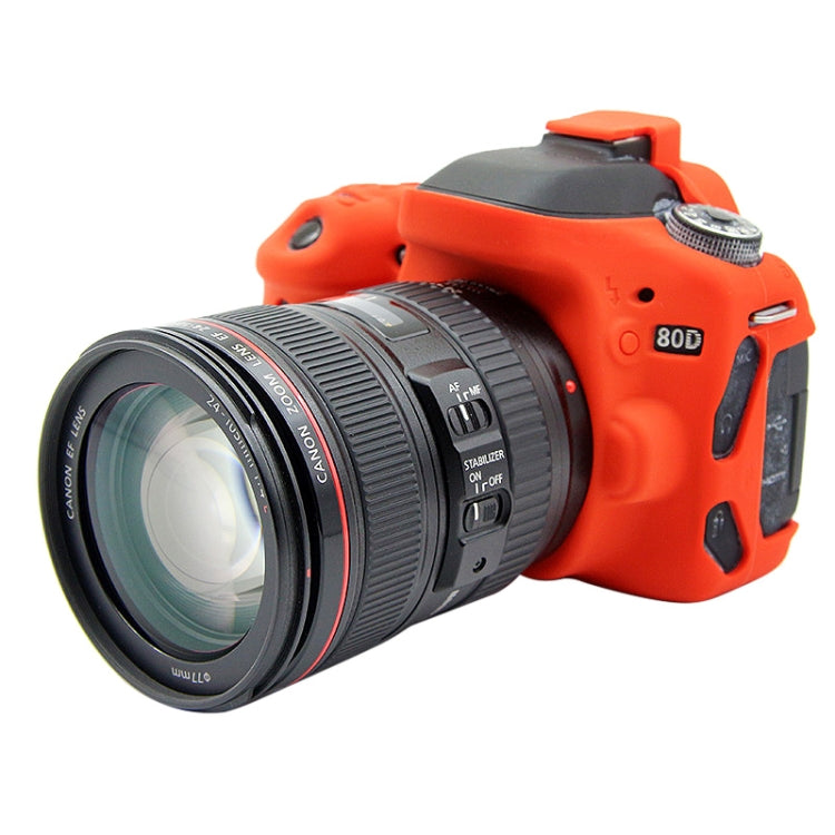 PULUZ Soft Silicone Protective Case for Canon EOS 80D(Red) - Protective Case by PULUZ | Online Shopping South Africa | PMC TechLife | Buy Now Pay Later Mobicred