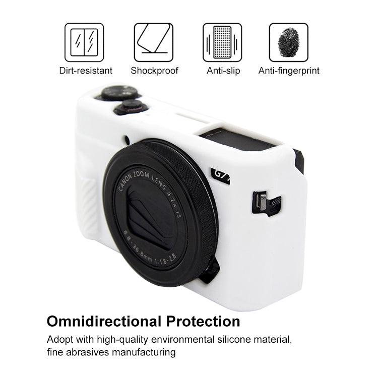 PULUZ Soft Silicone Protective Case for Canon EOS G7 X Mark II(White) - free shipping - PMC TechLife - Order now!