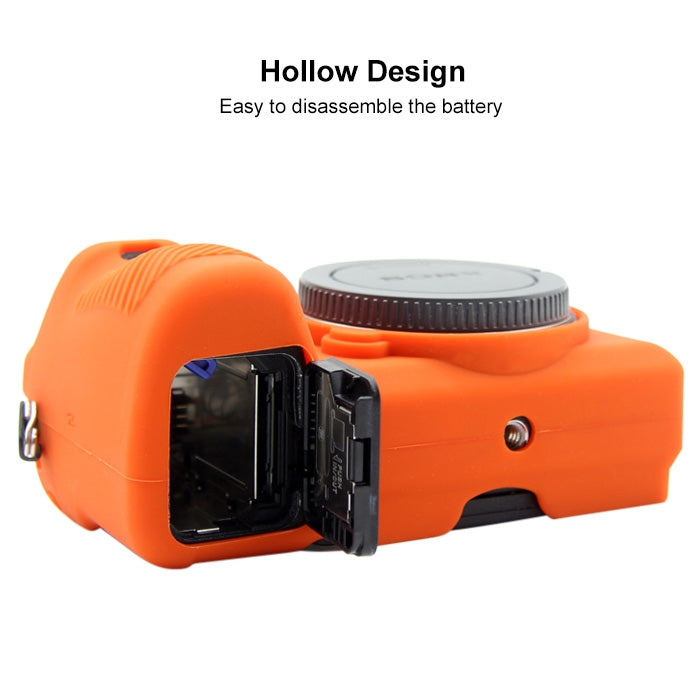 PULUZ Soft Silicone Protective Case for Sony ILCE-6500(Orange) - free shipping - PMC TechLife - Order now!