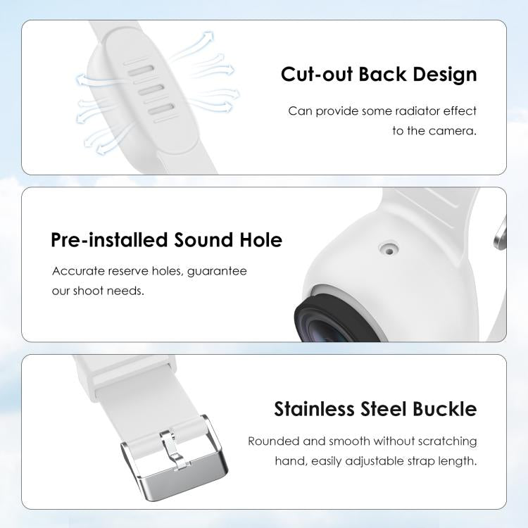 For Insta360 GO 3 / GO 3S PULUZ Camera Silicone Case Wristband Bicycle Strap Extension Mount (White) - free shipping - PMC TechLife - Order now!