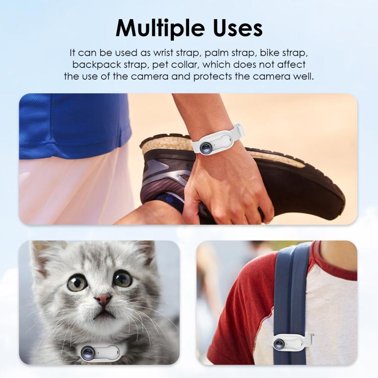 For Insta360 GO 3 / GO 3S PULUZ Camera Silicone Case Wristband Bicycle Strap Extension Mount (White) - free shipping - PMC TechLife - Order now!