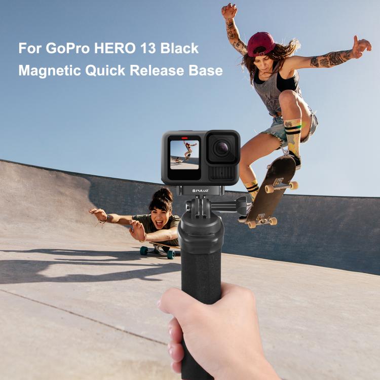 For GoPro HERO13 Black PULUZ Magnetic Quick Release Metal Base (Black) - free shipping - PMC TechLife - Order now!