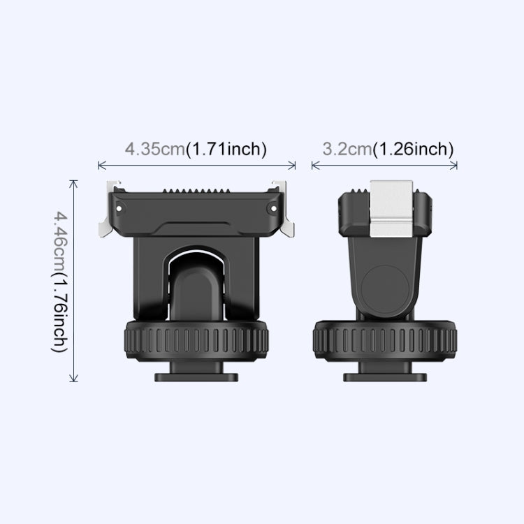For DJI Osmo Action 5 Pro / 4 / 3 PULUZ Cold Shoe Gimbal Quick Release Base Adapter (Black) - free shipping - PMC TechLife - Order now!