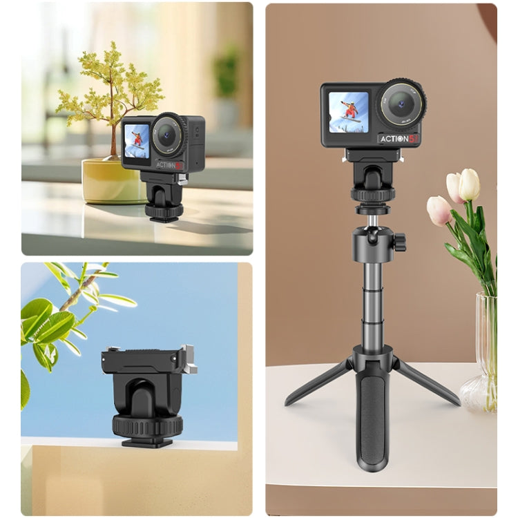 For DJI Osmo Action 5 Pro / 4 / 3 PULUZ Cold Shoe Gimbal Quick Release Base Adapter (Black) - free shipping - PMC TechLife - Order now!