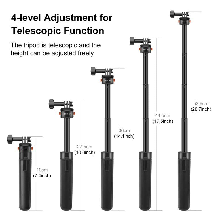 PULUZ Mini Magnetic Quick Release Selfie Stick Tripod (Black) - free shipping - PMC TechLife - Order now!