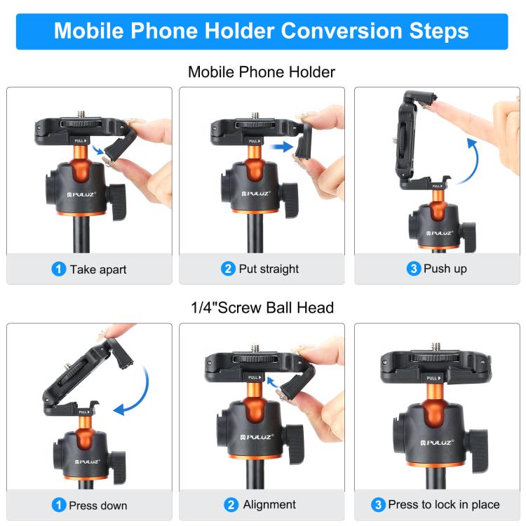 PULUZ 1.4m Phone Selfie Stick Tripod Vlog Live Streaming Holder with Phone Clip (Black) - free shipping - PMC TechLife - Order now!