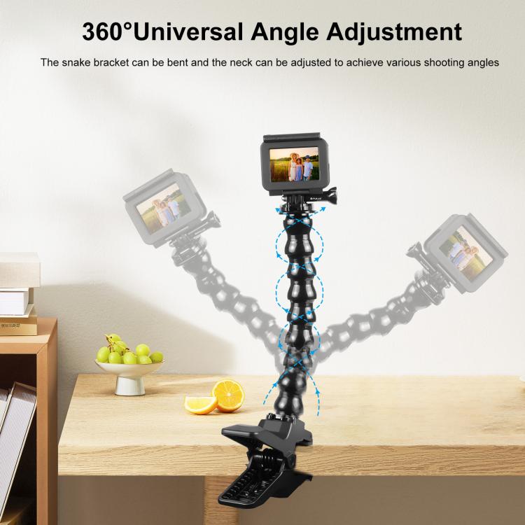 PULUZ Action Sports Cameras Jaws Flex Clamp Mount with Phone Clamp (Black) - free shipping - PMC TechLife - Order now!