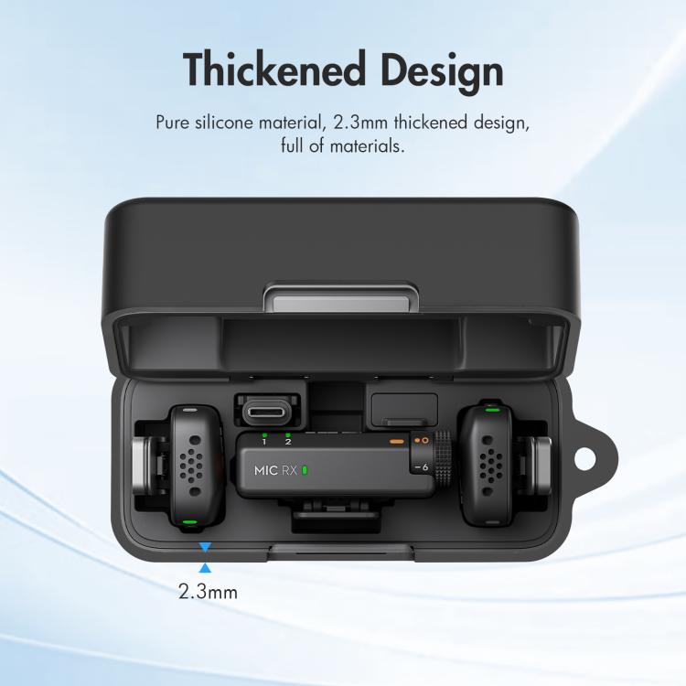 For DJI Mic Mini PULUZ Charging Case Silicone Scratch-proof Protective Cover (Black) - free shipping - PMC TechLife - Order now!