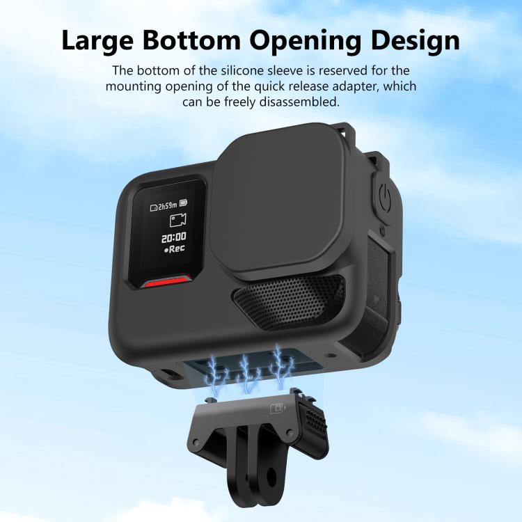 For Insta360 Ace Pro 2 PULUZ Body Silicone Protective Case with Lens Cap & Strap (Black) - free shipping - PMC TechLife - Order now!