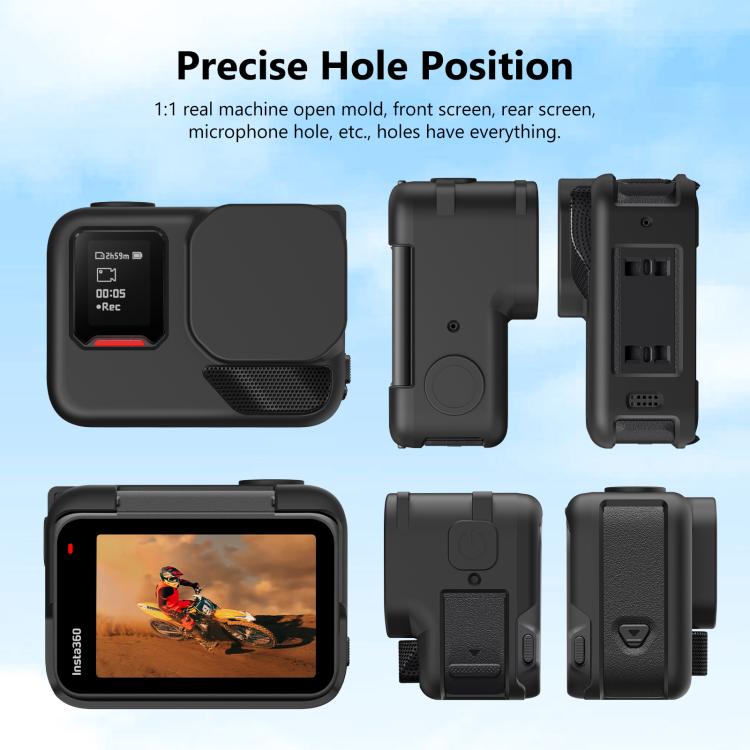 For Insta360 Ace Pro 2 PULUZ Body Silicone Protective Case with Lens Cap & Strap (Black) - free shipping - PMC TechLife - Order now!