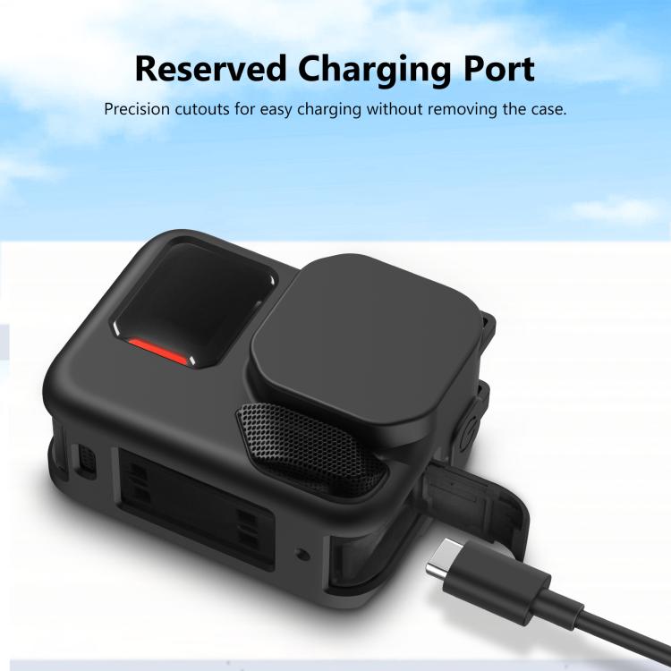 For Insta360 Ace Pro 2 PULUZ Body Silicone Protective Case with Lens Cap & Strap (Black) - free shipping - PMC TechLife - Order now!