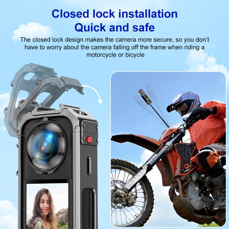 For Insta360 X5 PULUZ Aluminum Alloy Protective Cage Rig Expand Cold Shoe Housing Frame (Grey) - free shipping - PMC TechLife - Order now!