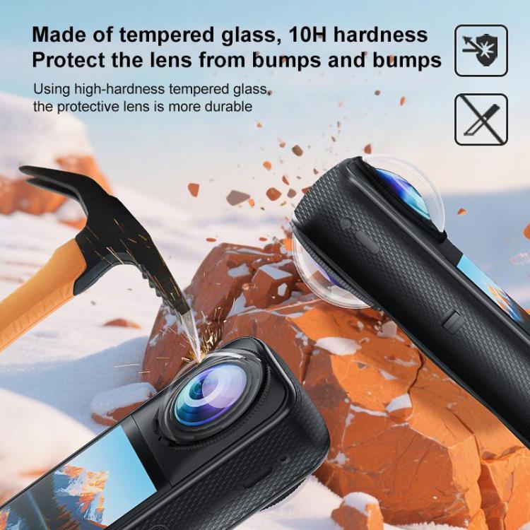 For Insta360 X5 PULUZ Rotating Optical Tempered Glass Lens Guard Protective Cover (Transparent) - free shipping - PMC TechLife - Order now!