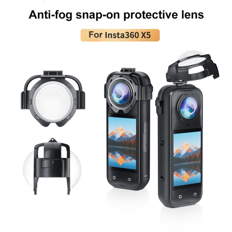 For Insta360 X5 PULUZ Snap-on Optical Tempered Glass Lens Guard Protective Cover (Transparent) - free shipping - PMC TechLife - Order now!